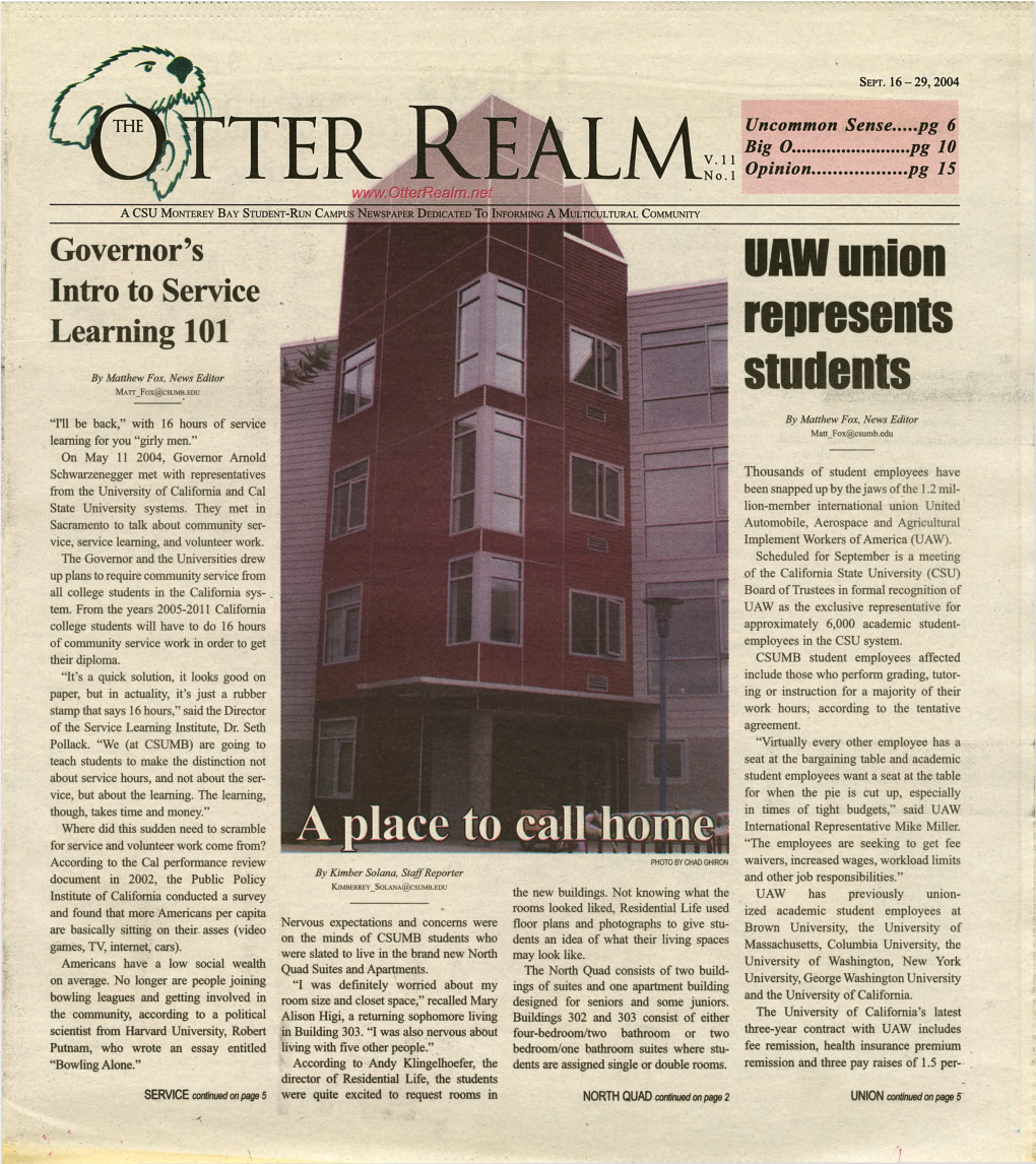 Otter Realm, September 16, 2004 (Vol. 11 No. 1)