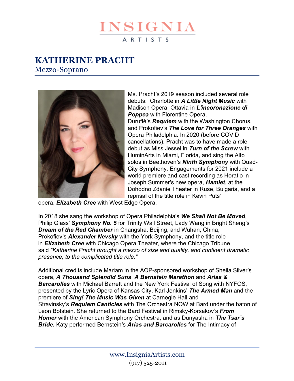 KATHERINE PRACHT Mezzo-Soprano