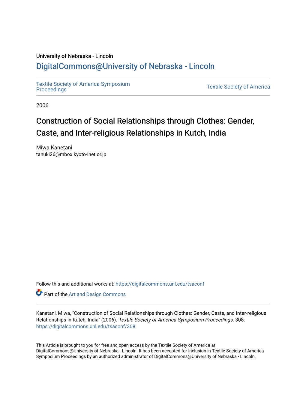 Gender, Caste, and Inter-Religious Relationships in Kutch, India