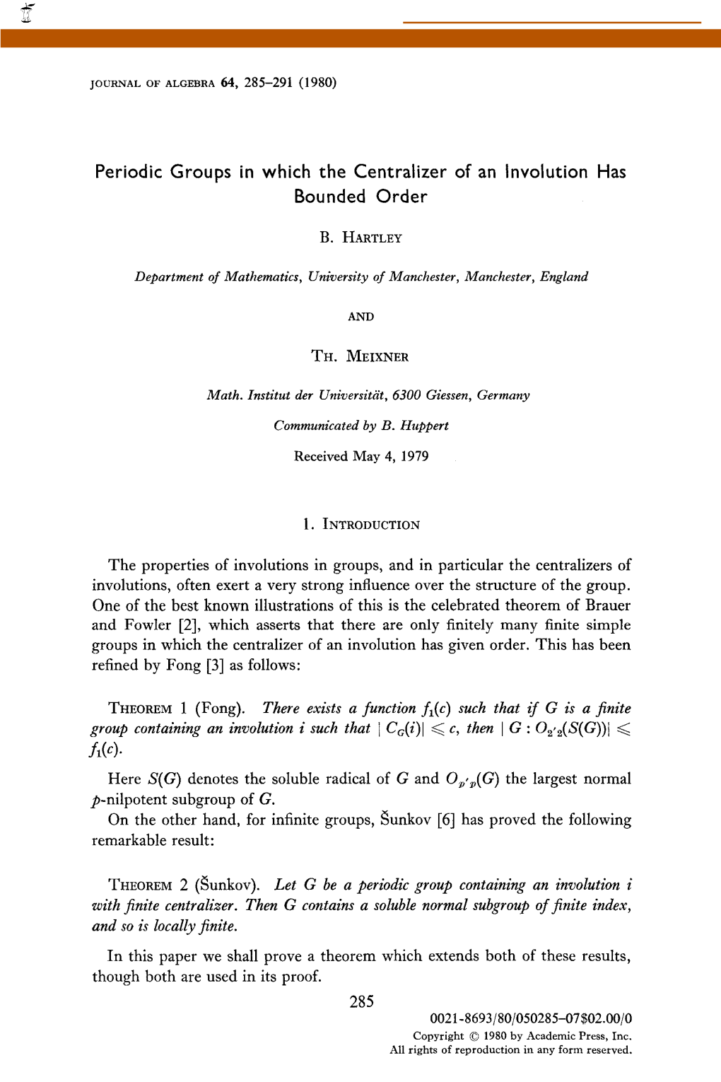 Periodic Groups in Which the Centralizer of an Involution Has Bounded Order