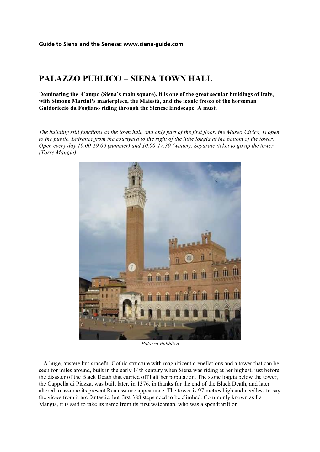 Palazzo Publico – Siena Town Hall