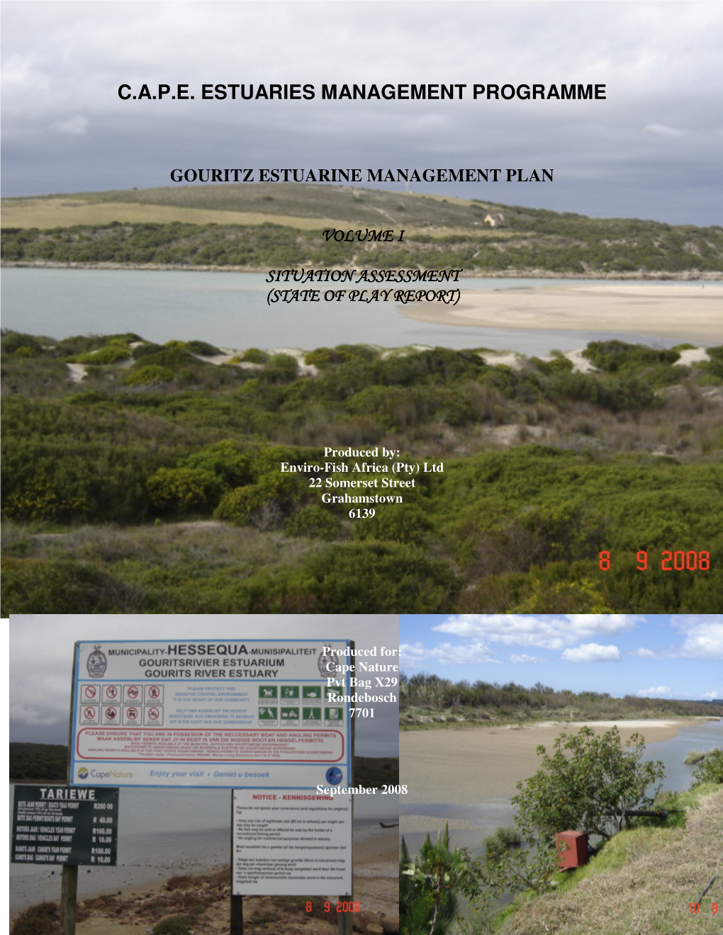 Gouritz Estuarine Management Plan Volume I Situation Assessment