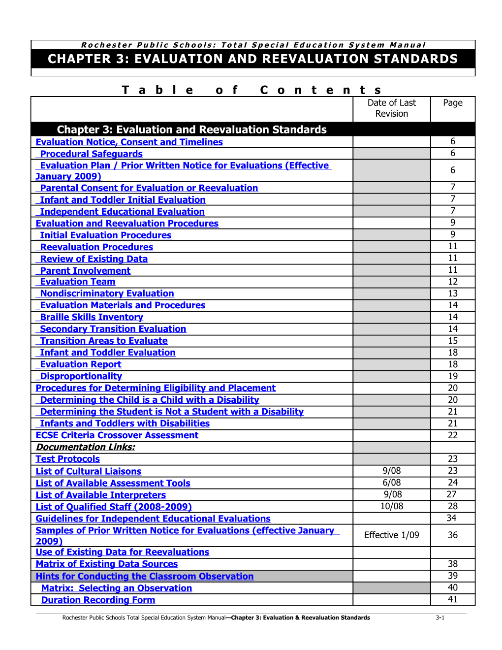 Rochester Public Schools: Total Special Education System Manual