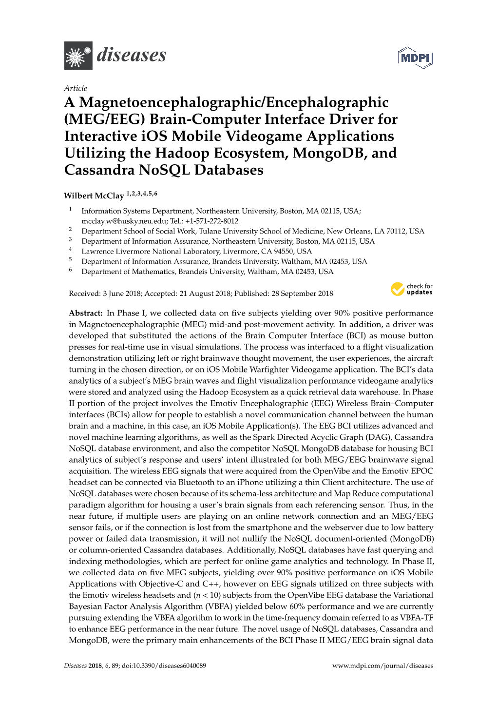 A Magnetoencephalographic/Encephalographic (MEG/EEG) Brain-Computer Interface Driver for Interactive Ios Mobile Videogame Applic