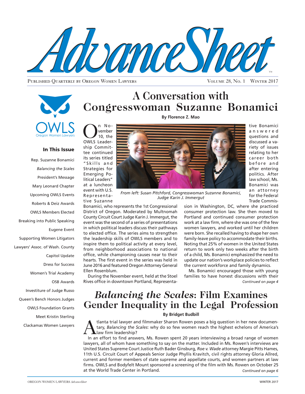 A Conversation with Congresswoman Suzanne Bonamici by Florence Z