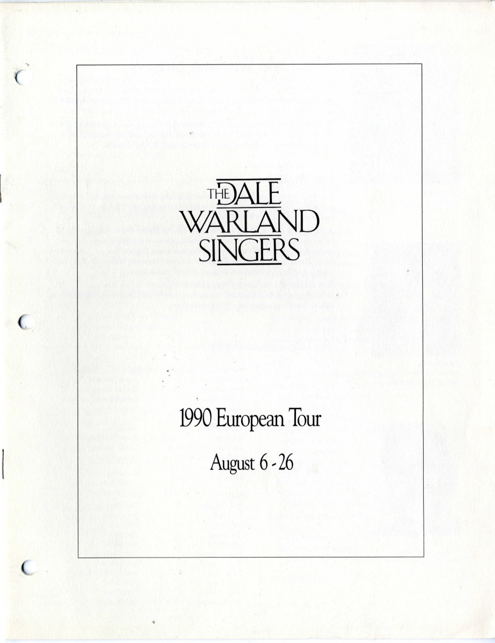 The Dale Warland Singers, August 6, 1990