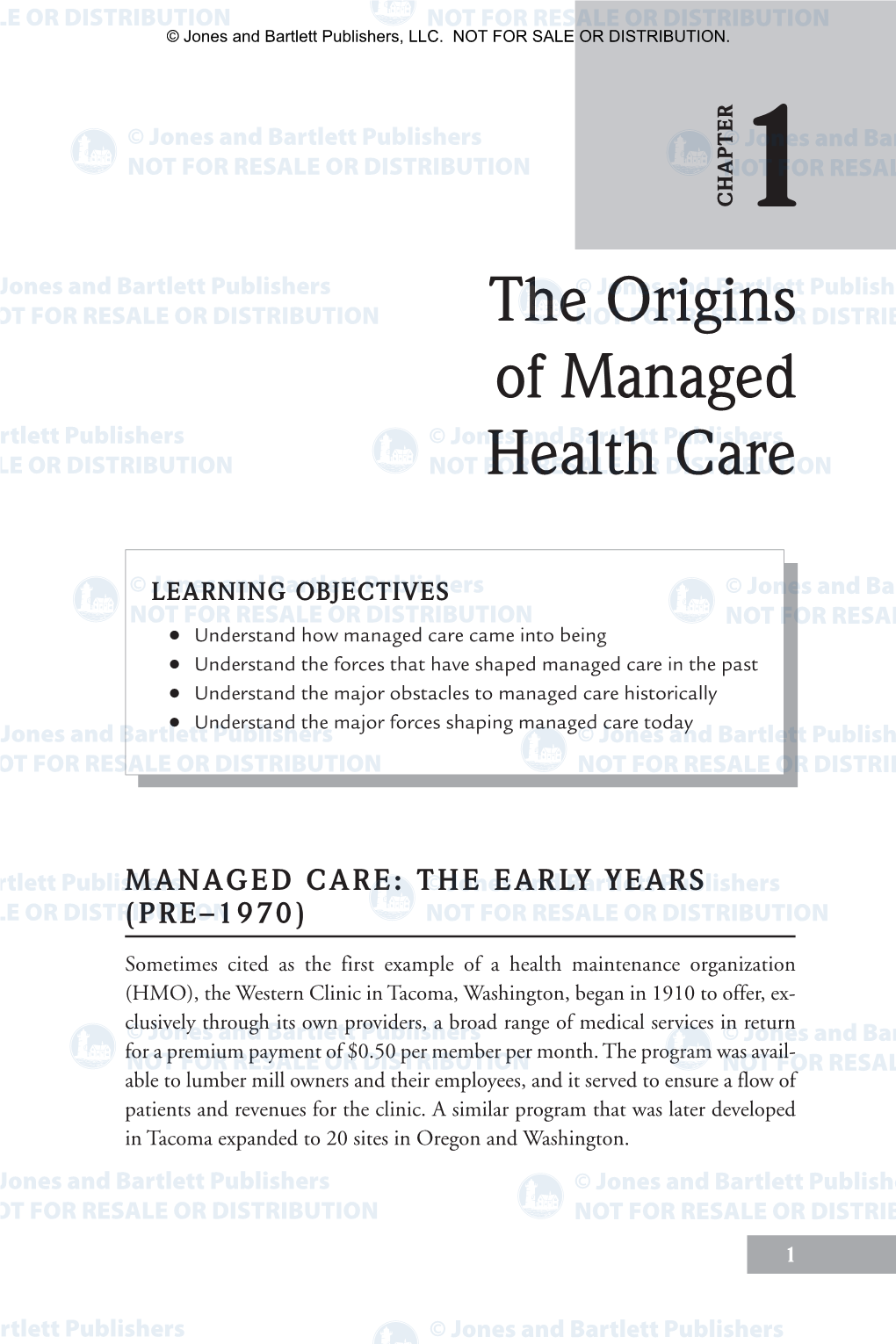 The Origins of Managed Health Care