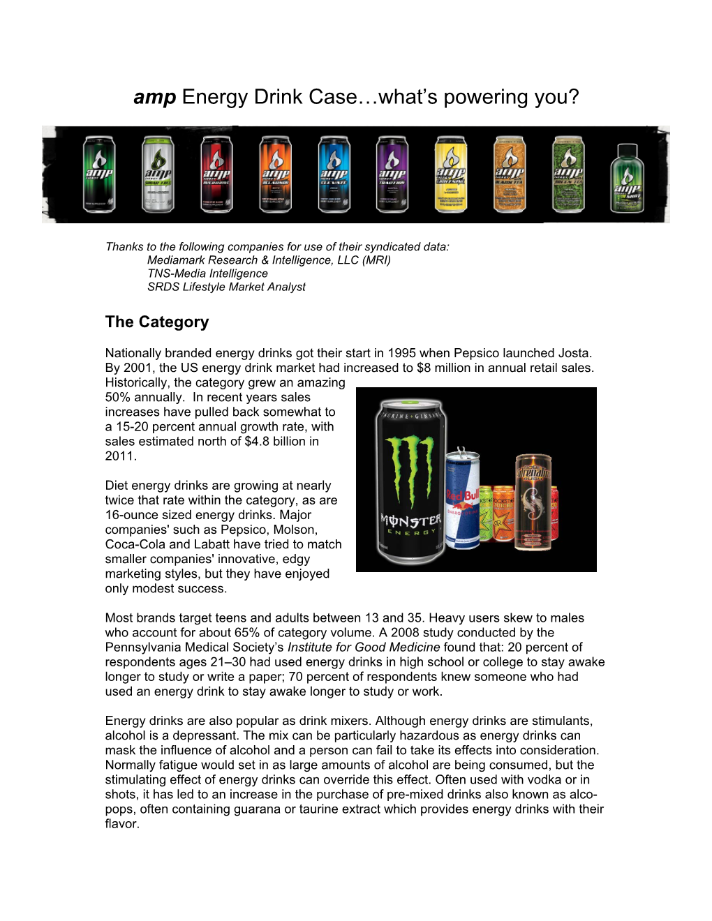 Amp Energy Drink Case…What’S Powering You?