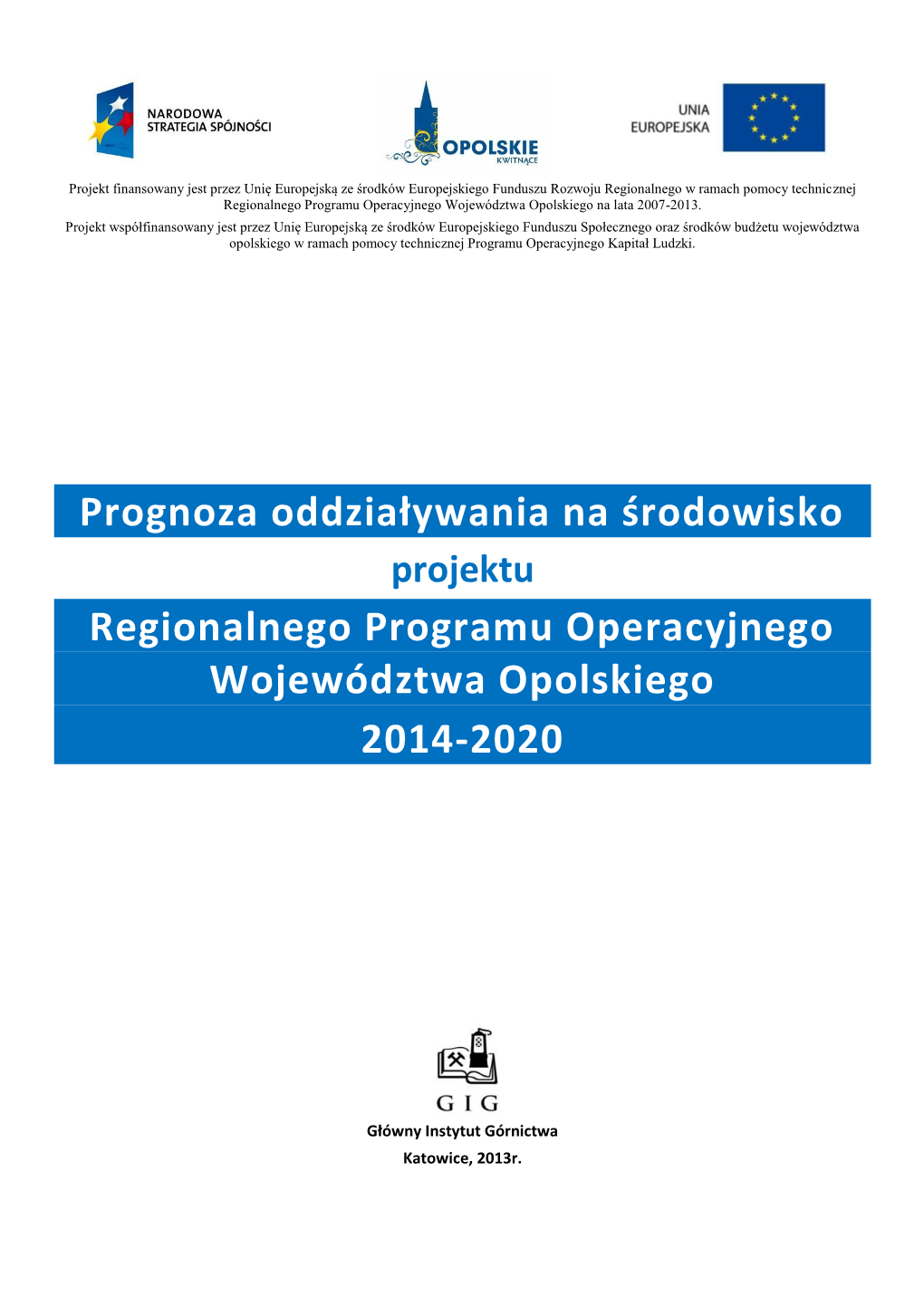 Prognoza Oddziaływania Na Środowisko Regionalnego