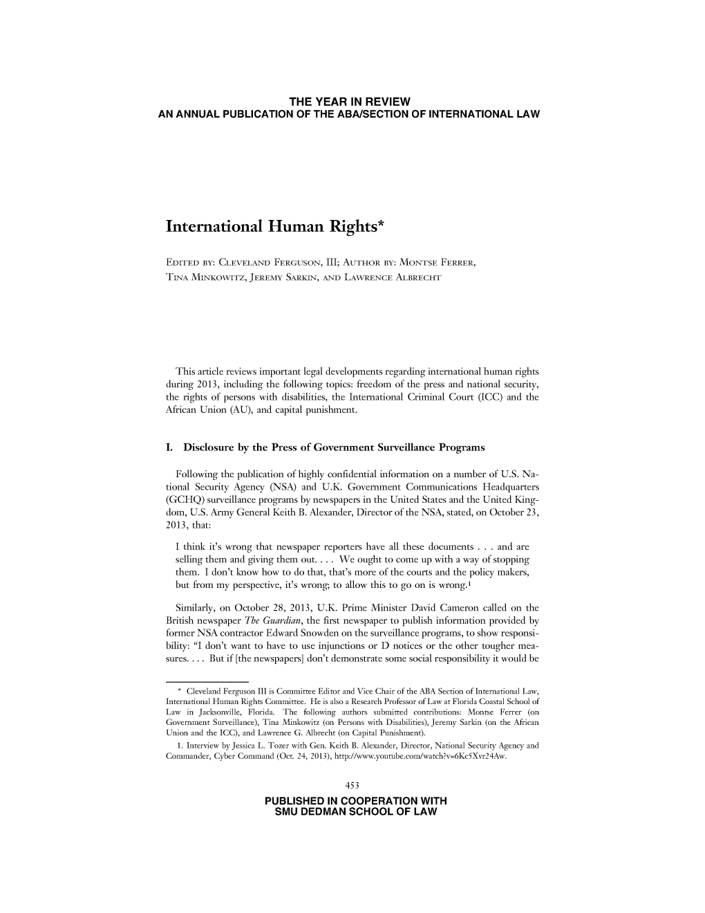 International Human Rights*