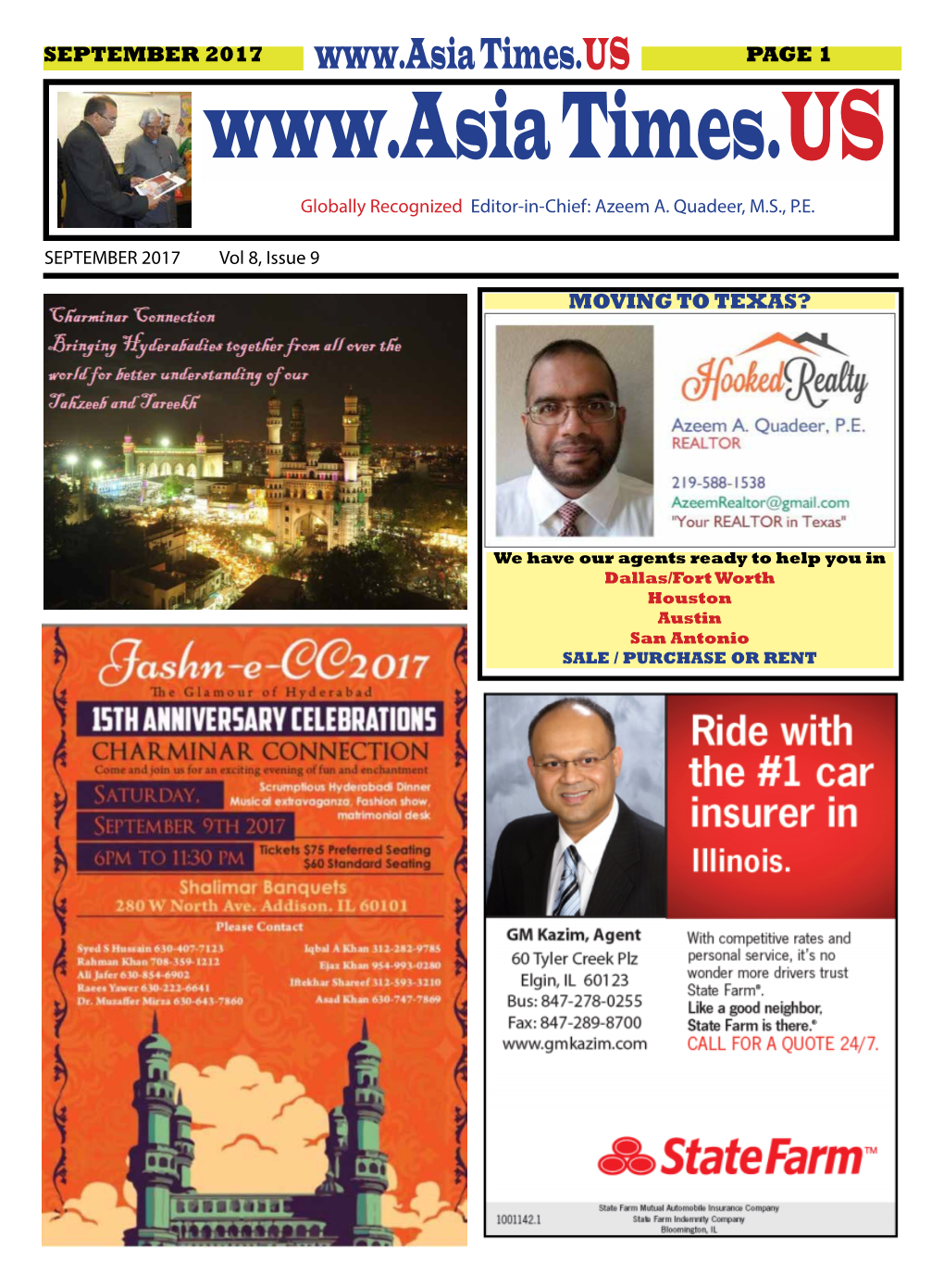 Times.US PAGE 1 Times.US Globally Recognized Editor-In-Chief: Azeem A