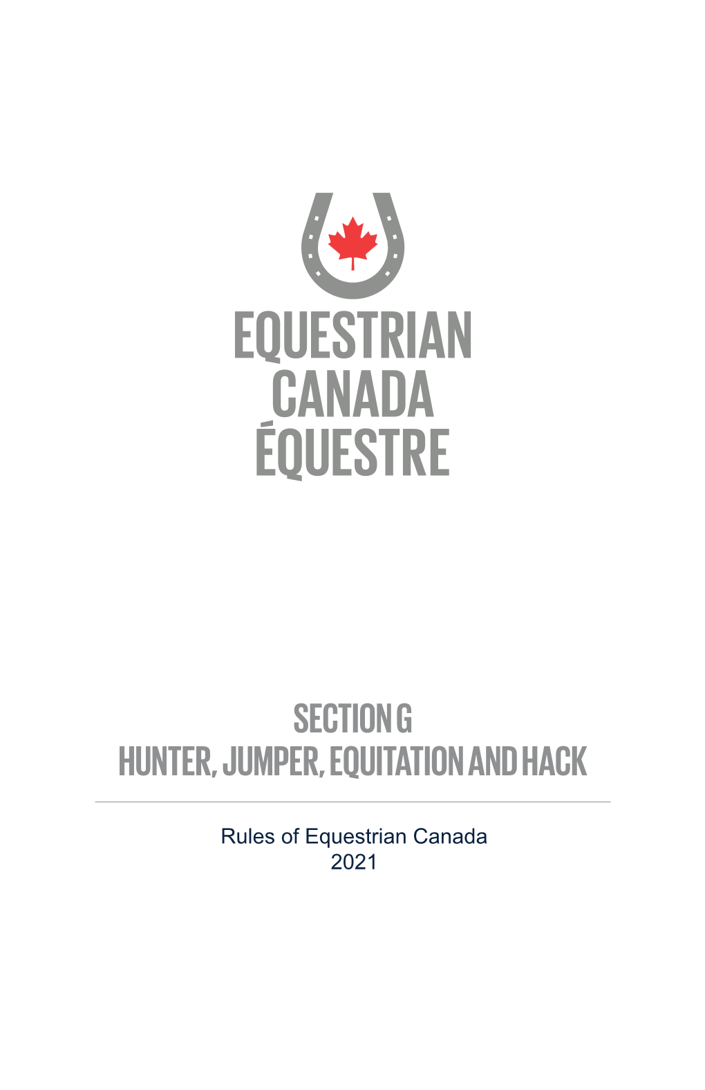 Section G Hunter, Jumper, Equitation and Hack