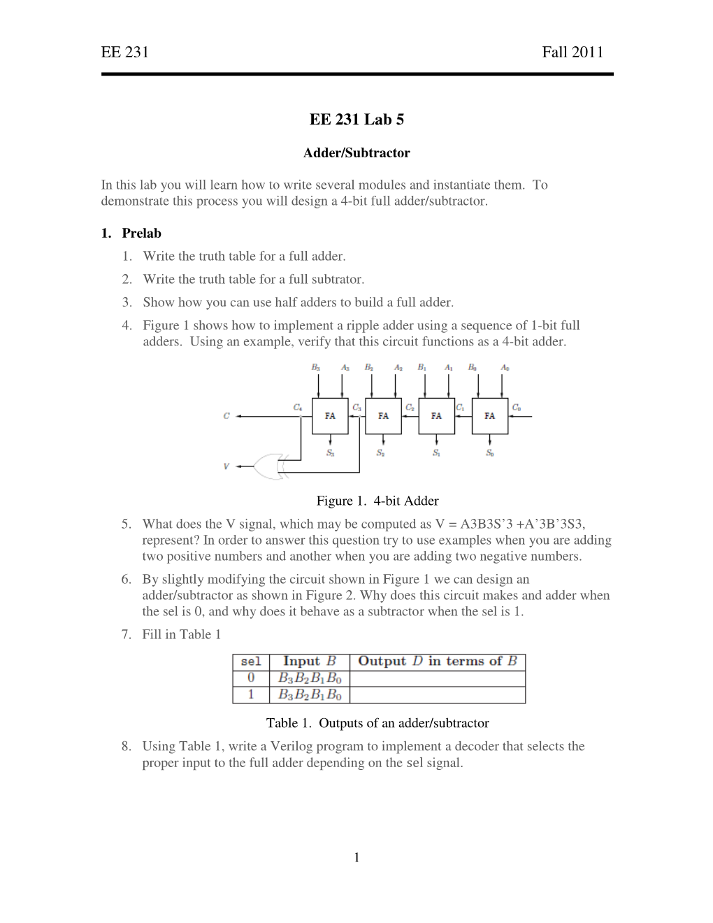 4-Bit Adder/Subtractor