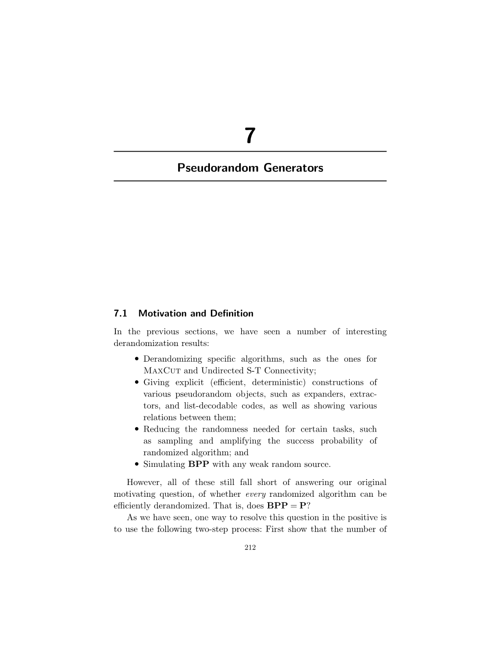 Pseudorandom Generators