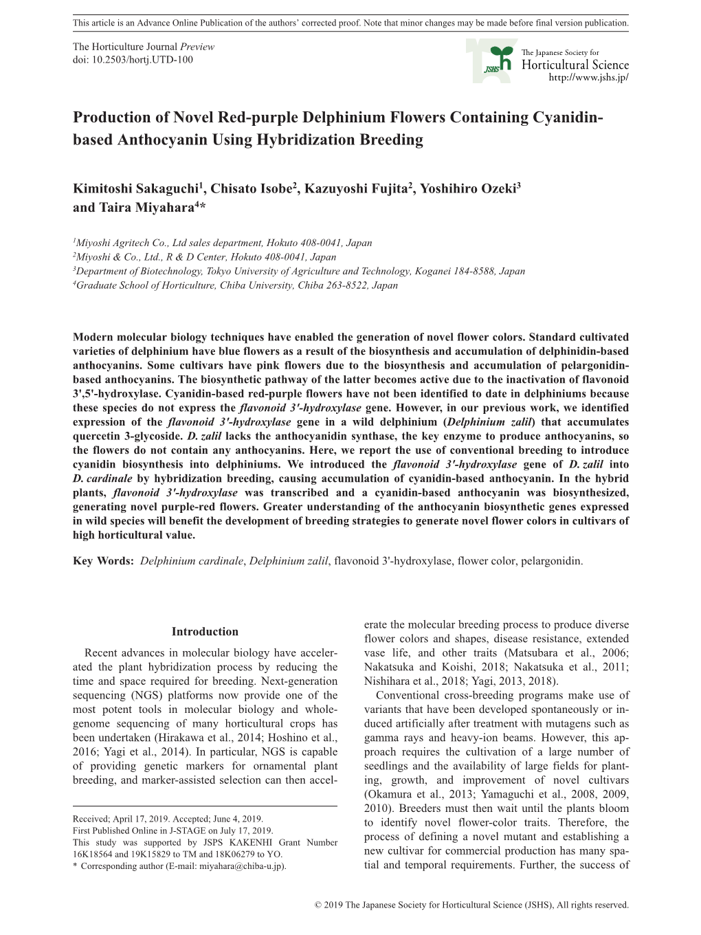 Based Anthocyanin Using Hybridization Breeding