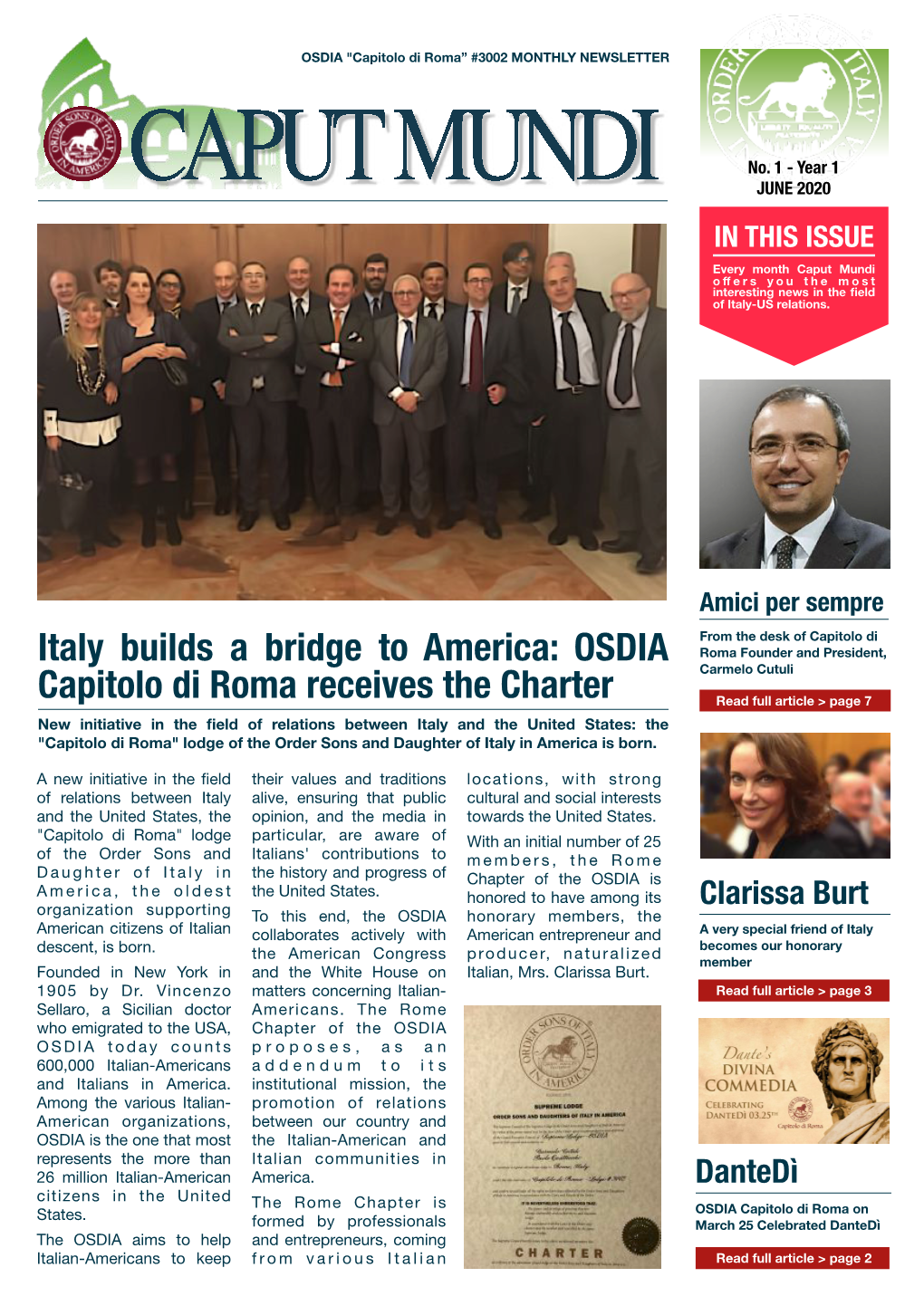 OSDIA Capitolo Di Roma Receives the Charter