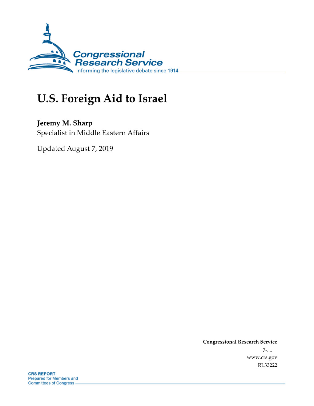 U.S. Foreign Aid to Israel