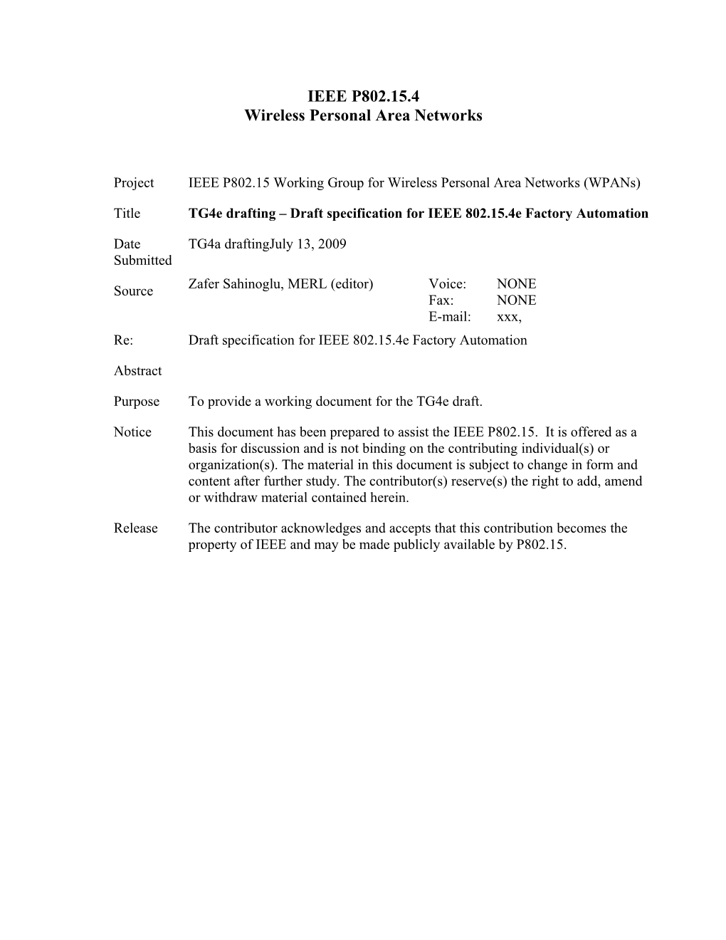 Wireless Personal Area Networks s20