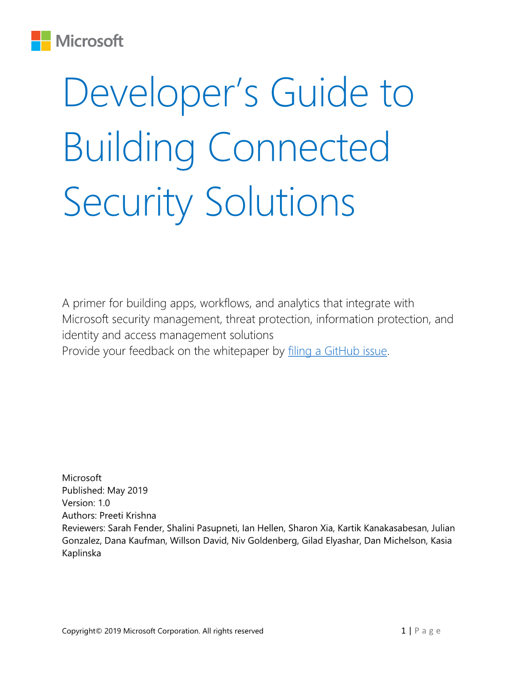 Developer's Guide to Building Connected Security Solutions