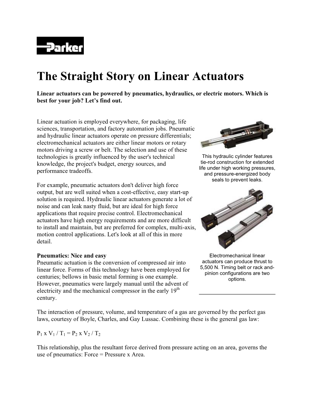 The Straight Story on Linear Actuators