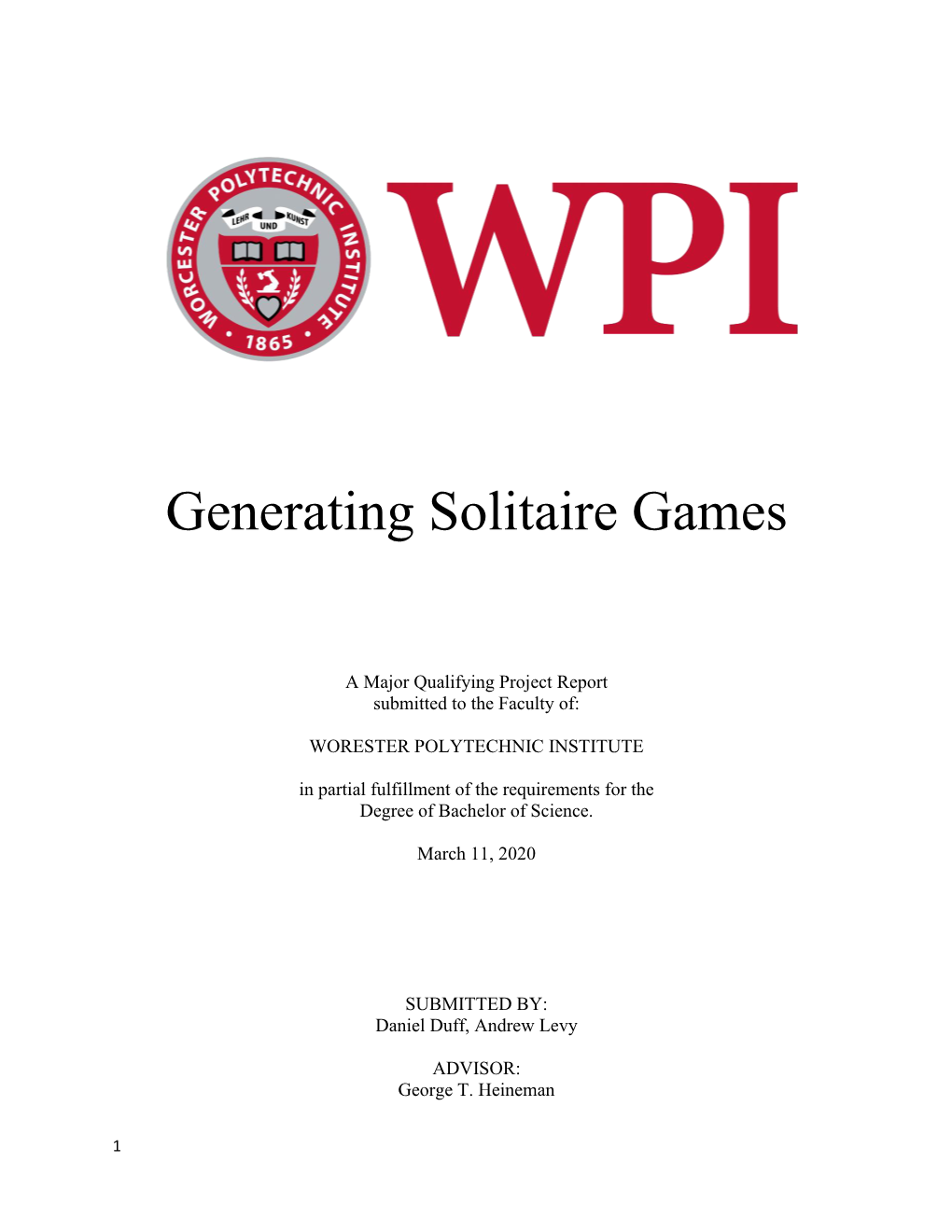 Generating Solitaire Games