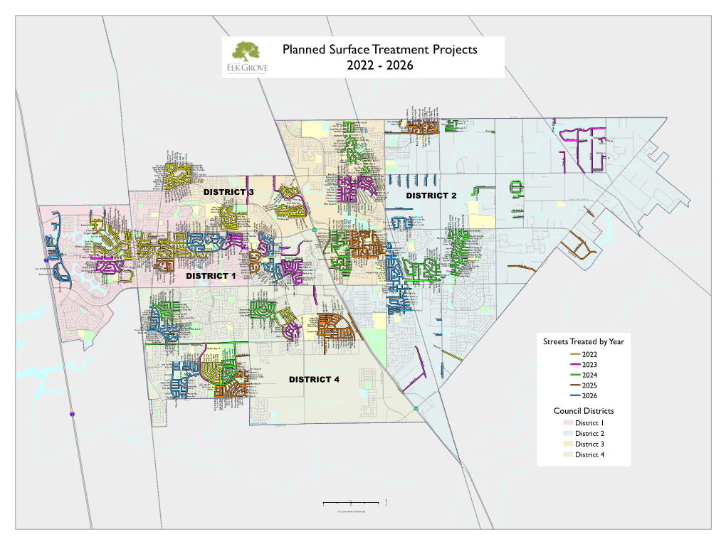 Planned Surface Treatment Projects 2022 - 2026