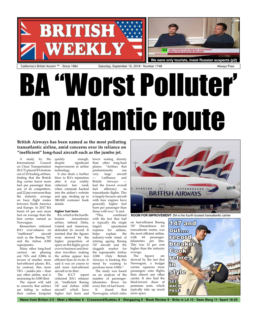 BA “Worst Polluter' on Atlantic Route