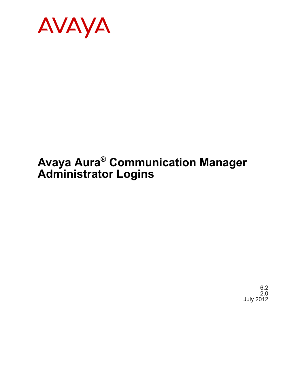 Avaya Aura Communication Manager Administrator Logins