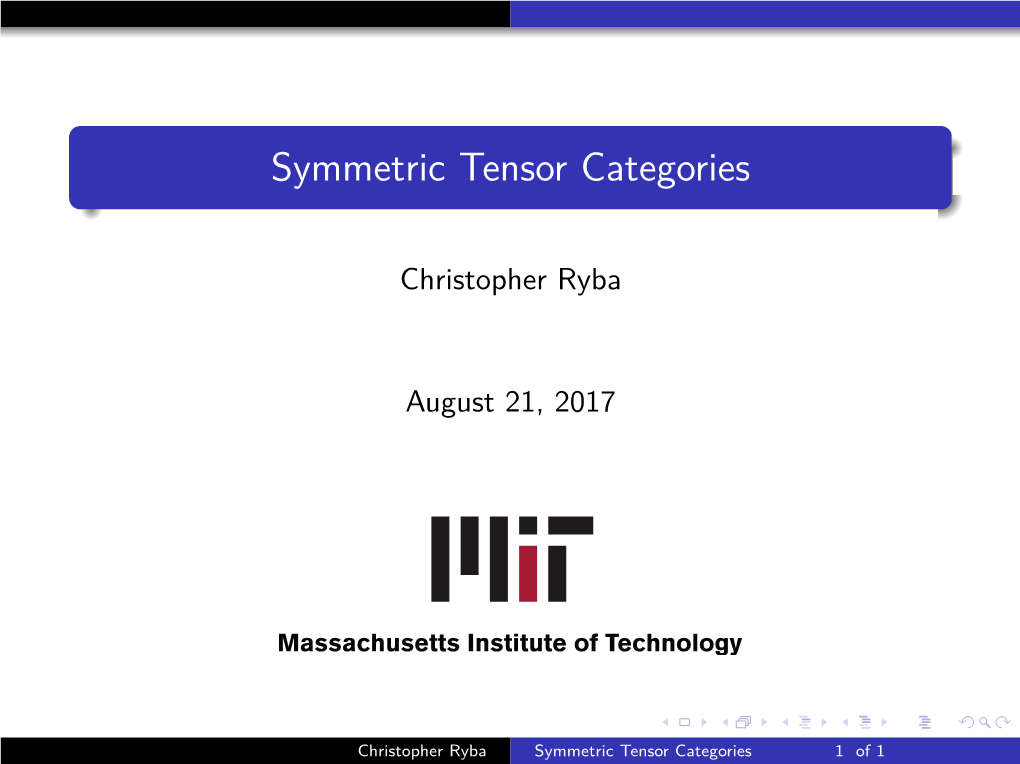 Symmetric Tensor Categories