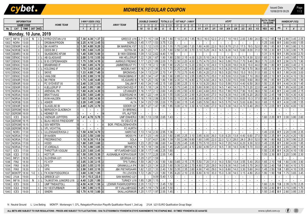 Midweek Regular Coupon 10/06/2019 09:29 1 / 2