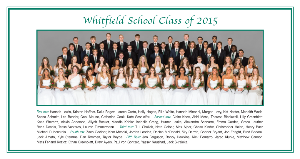 Whitfield School Class of 2015