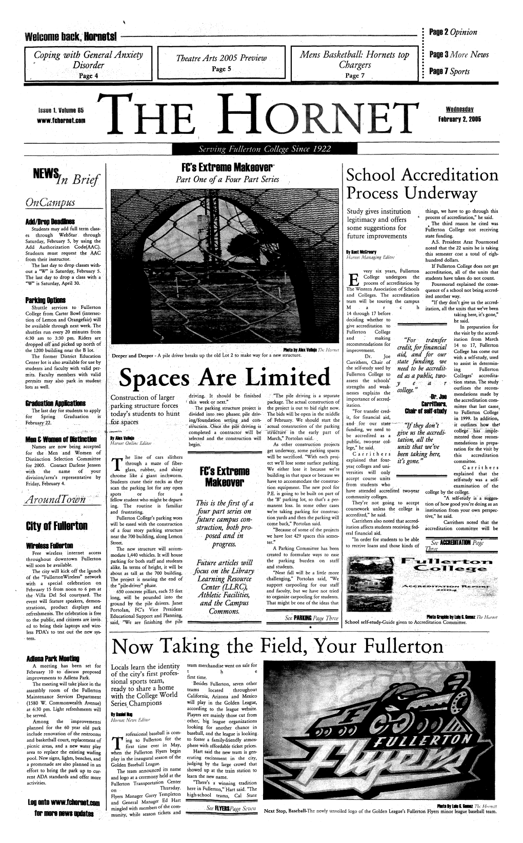 The Hornet, 1923 - 2006 - Link Page Previous Volume 85, Issue 13 Next Volume 85A, Issue 2