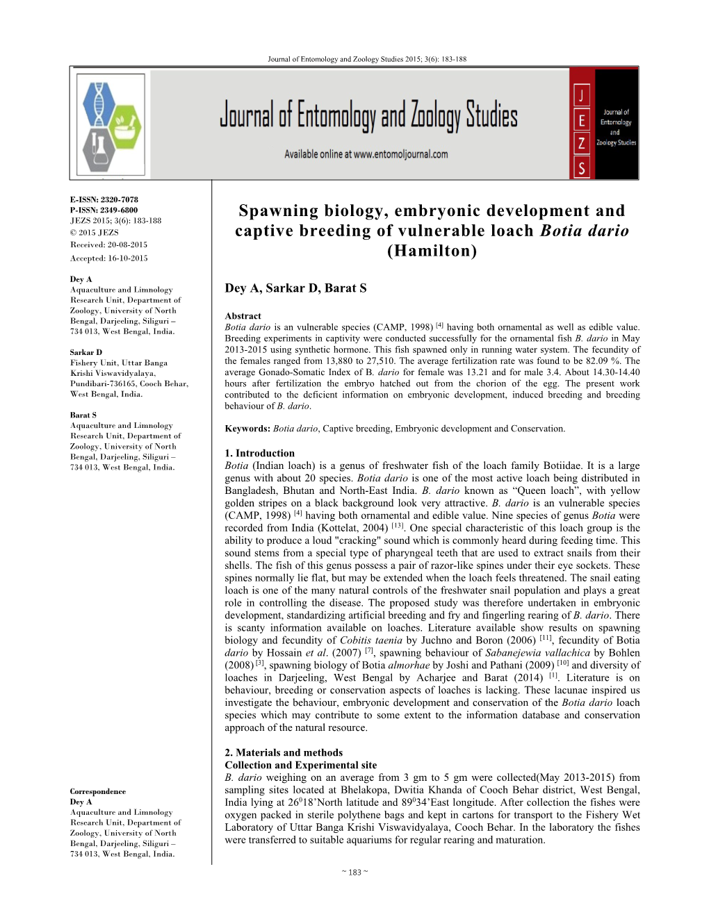 Spawning Biology, Embryonic Development and Captive Breeding