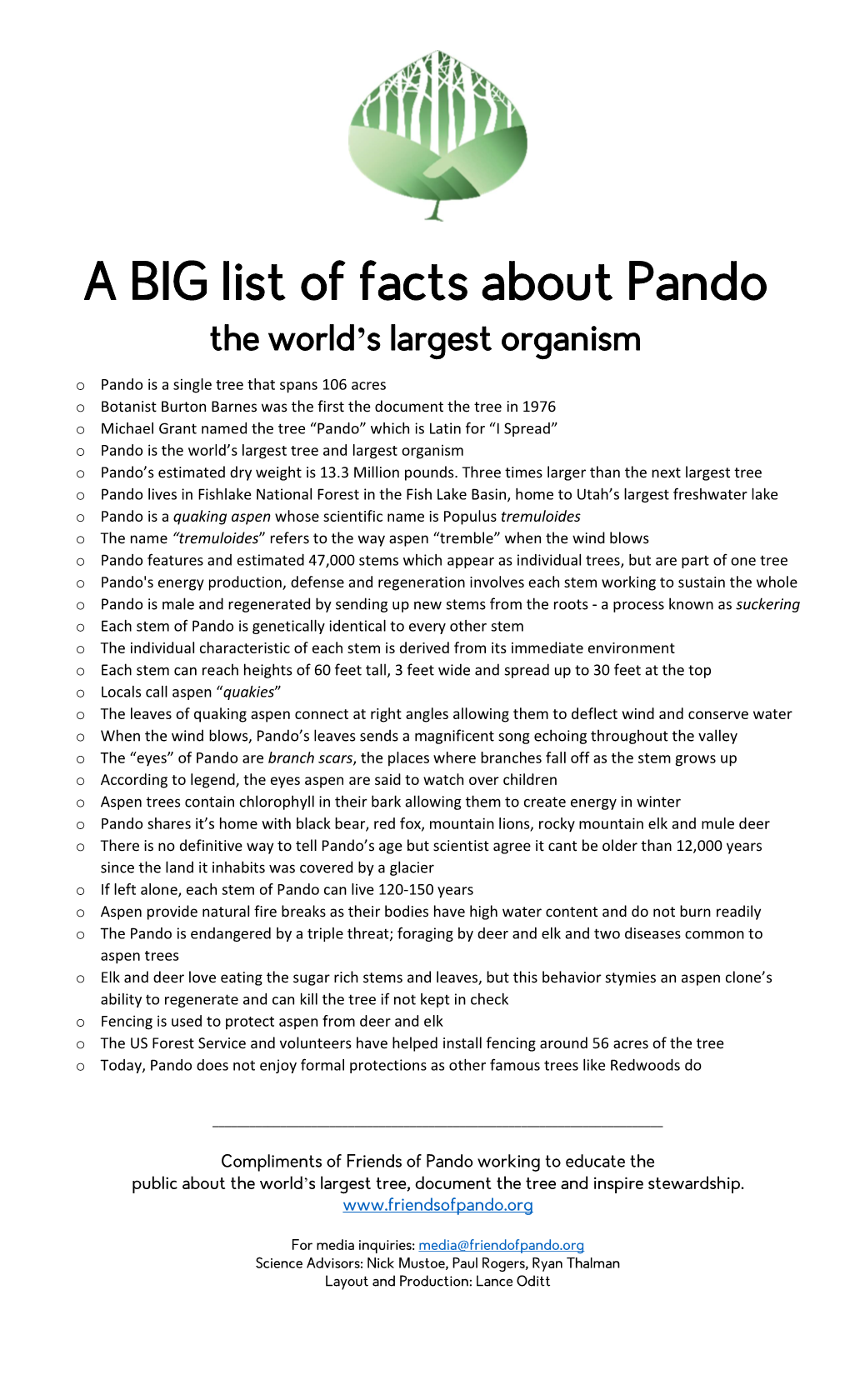 A BIG List of Facts About Pando