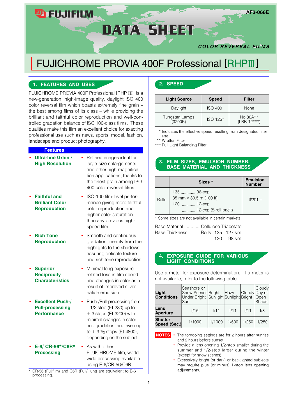 PROVIA 400F Professional [RHPIII ]