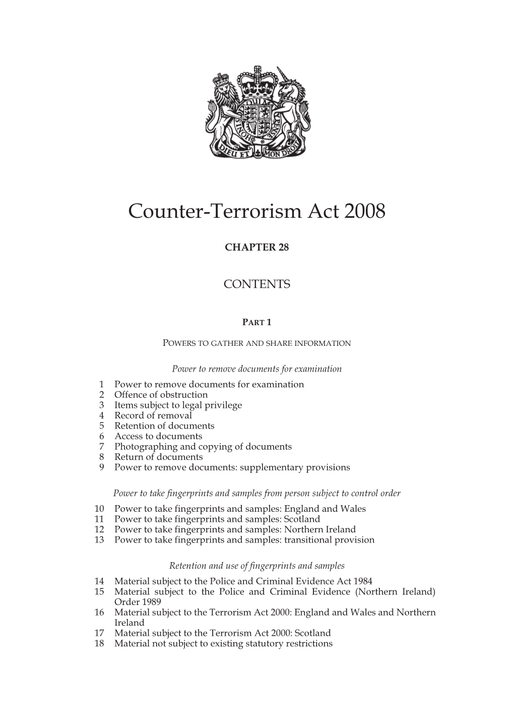Counter-Terrorism Act 2008