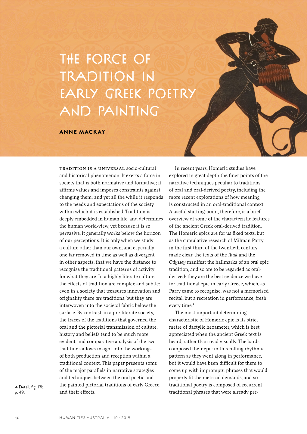 The Force of Tradition in Early Greek Poetry and Painting (PDF, 2.7MB)