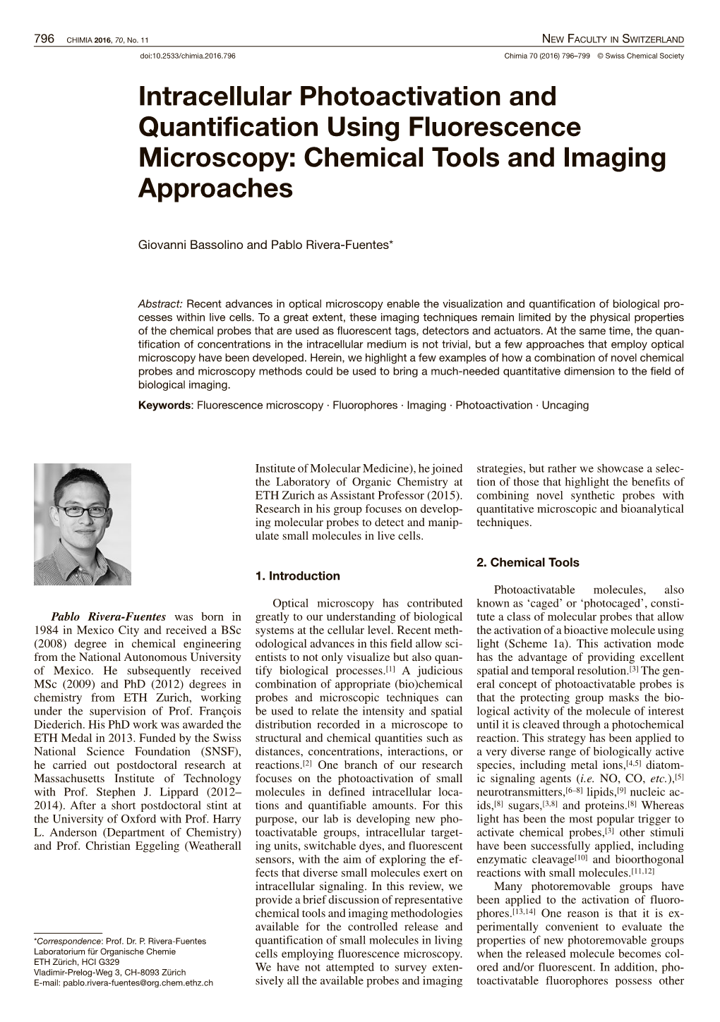 Intracellular Photoactivation and Quantification Using Fluorescence Microscopy: Chemical Tools and Imaging Approaches
