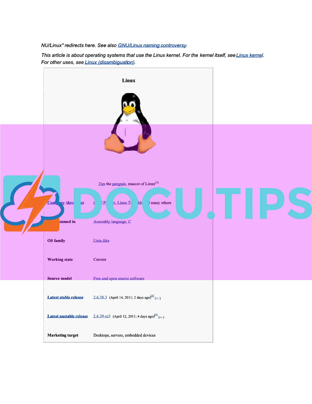 NU/Linux" Redirects Here. See Also GNU/Linux Naming Controversy