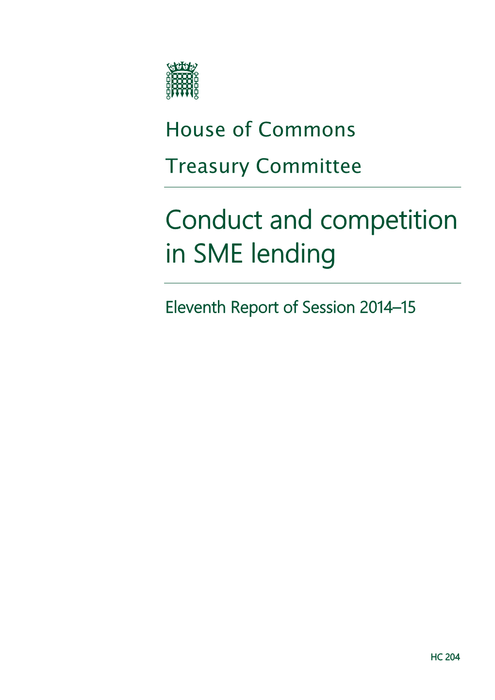 Conduct and Competition in SME Lending