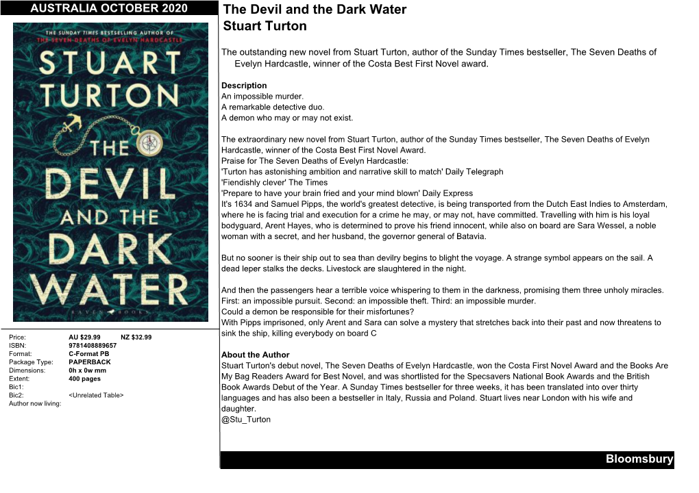 The Devil and the Dark Water Stuart Turton