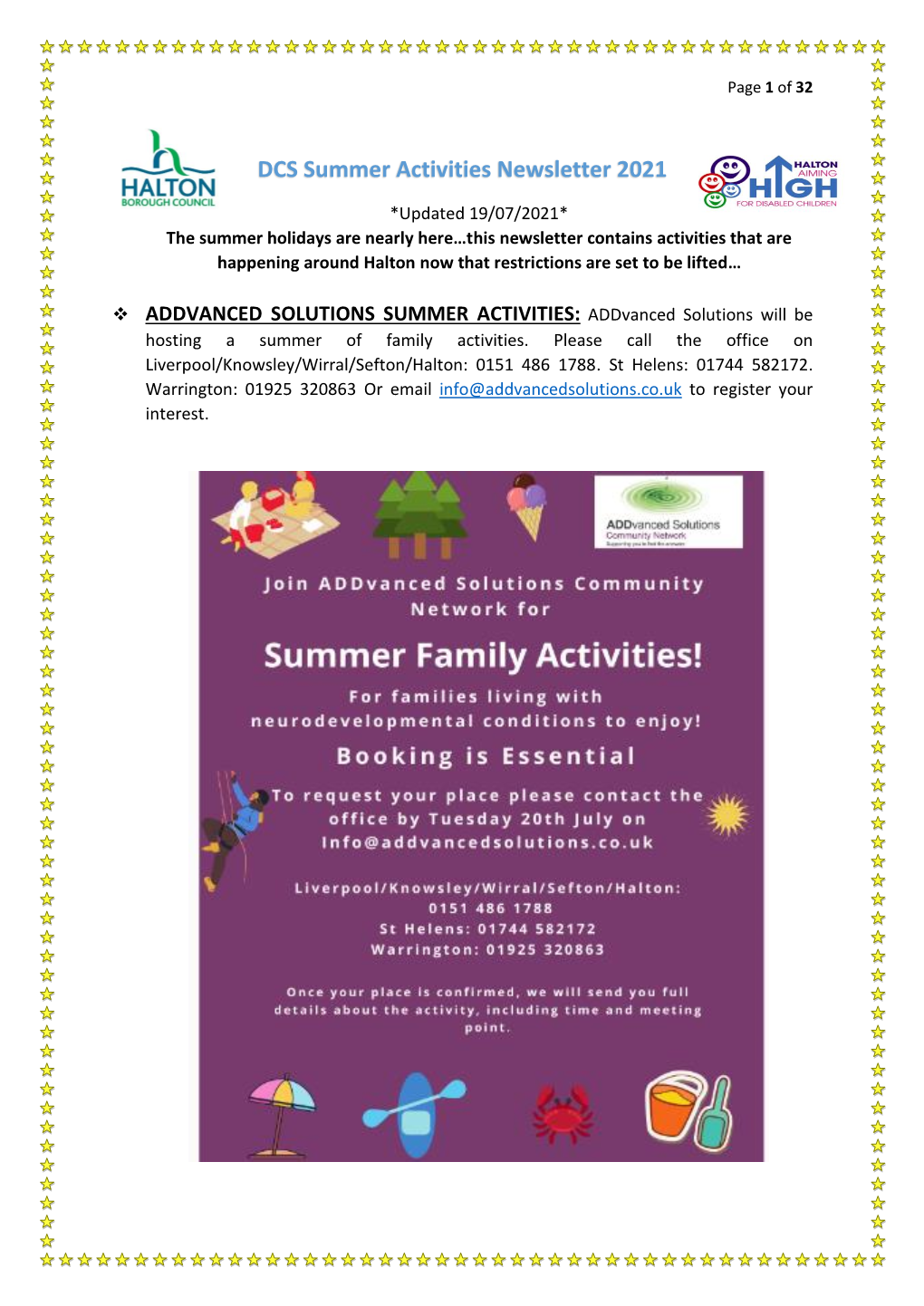 DCS Summer Activities Newsletter 2021