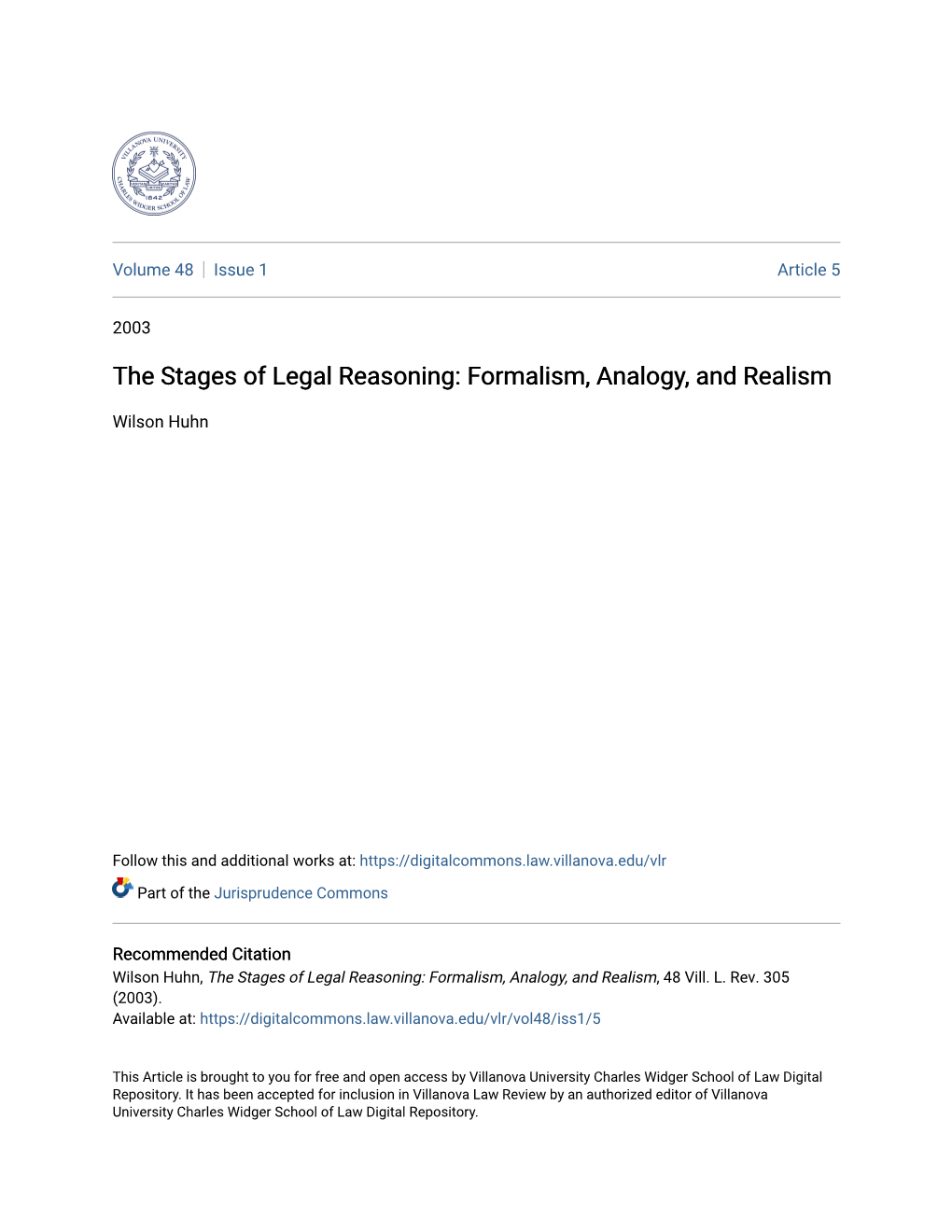 The Stages of Legal Reasoning: Formalism, Analogy, and Realism