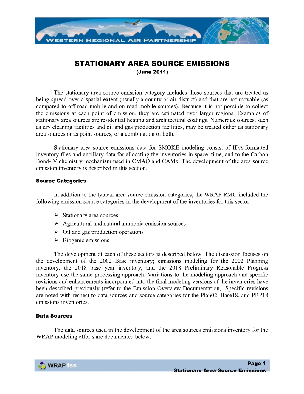 Stationary Area Source Emissions