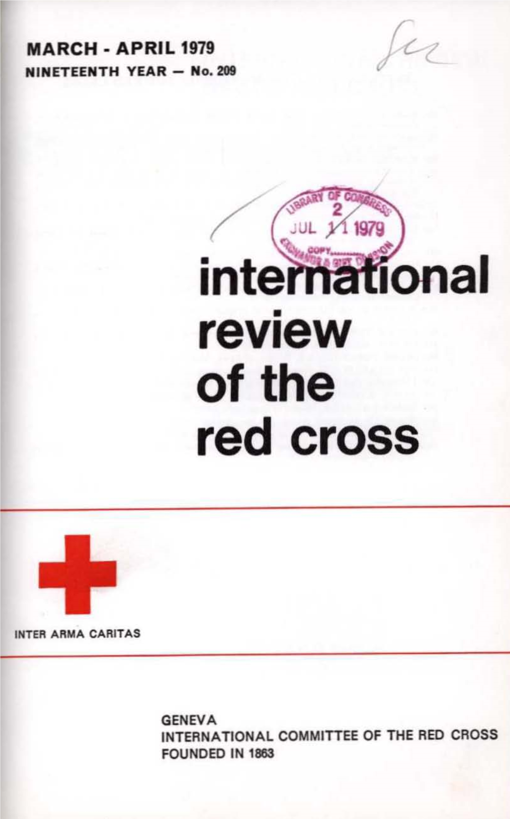 International Review of the Red Cross, March-April 1979