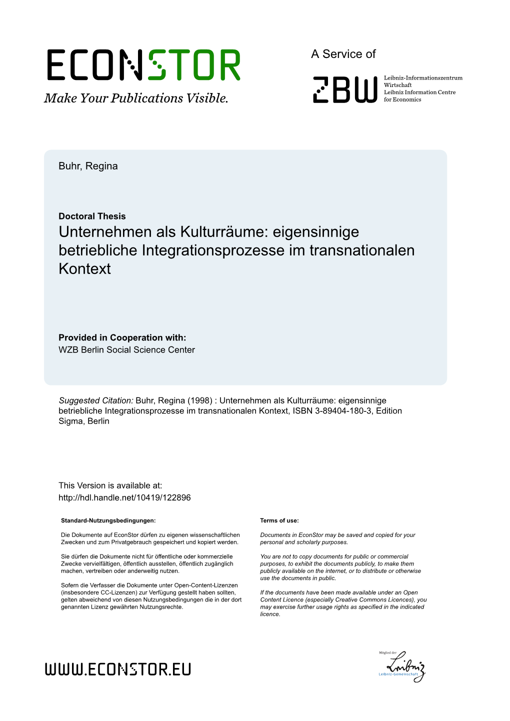 Unternehmen Als Kulturräume: Eigensinnige Betriebliche Integrationsprozesse Im Transnationalen Kontext