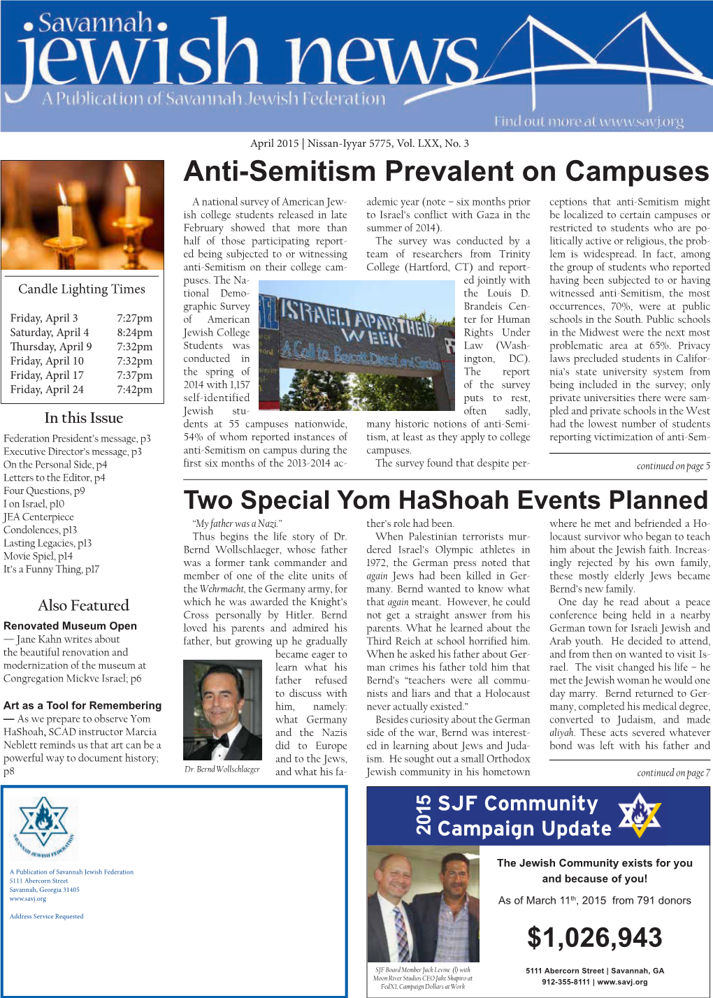 Anti-Semitism Prevalent on Campuses