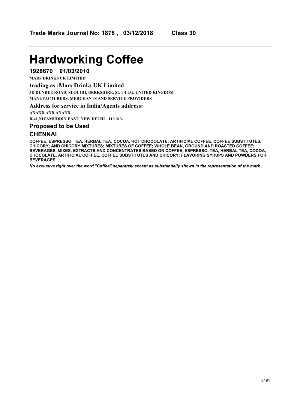 Hardworking Coffee