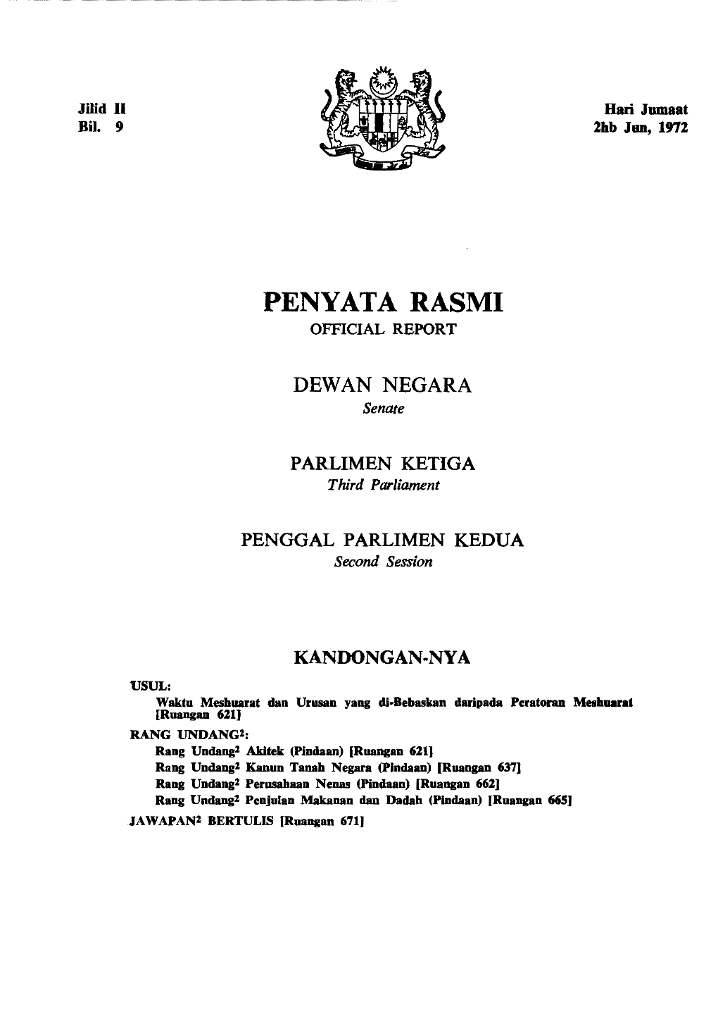 Penyata Rasmi Official Report