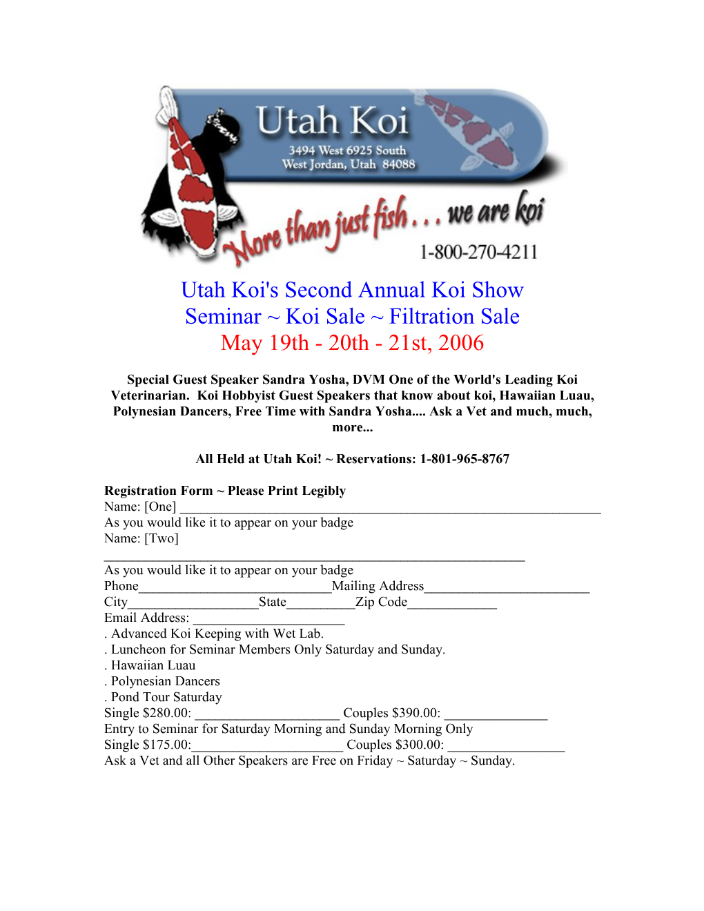 Utah Koi's Second Annual Koi Show